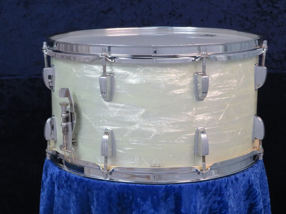 Ludwig 7.5x15 White Marine Pearl Wood Snare Drum Serial #isi9271