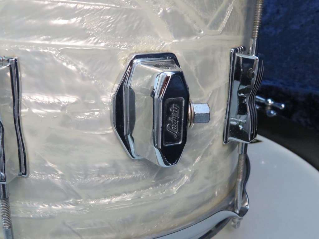 Ludwig Club Date 4 Piece White Marine Pearl Wood Drum Set 1966 Serial #296290