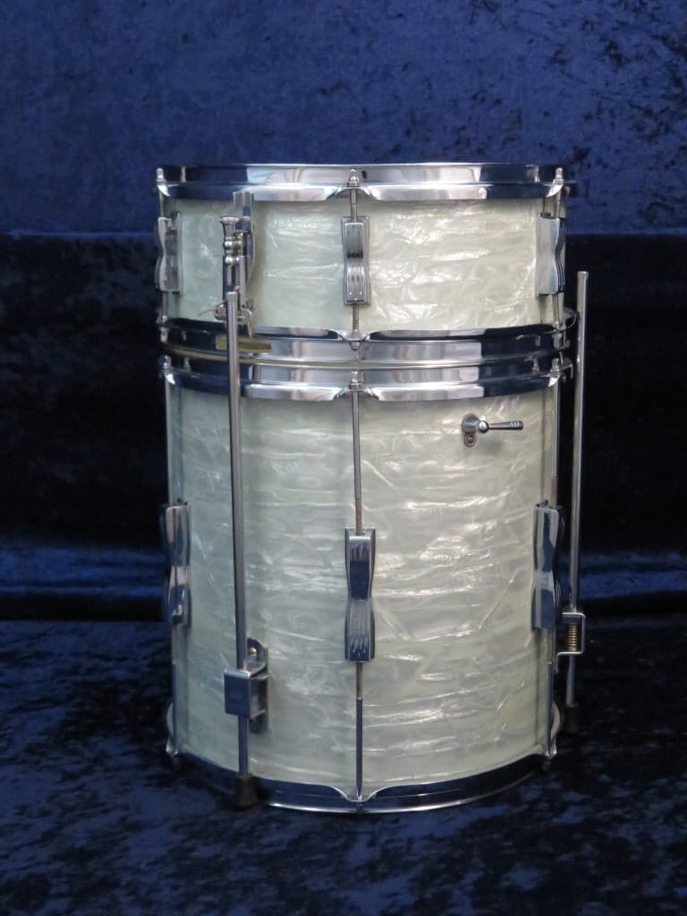 Ludwig Club Date 4 Piece White Marine Pearl Wood Drum Set 1966 Serial #296290