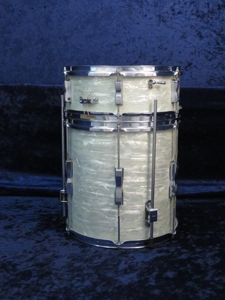 Ludwig Club Date 4 Piece White Marine Pearl Wood Drum Set 1966 Serial #296290