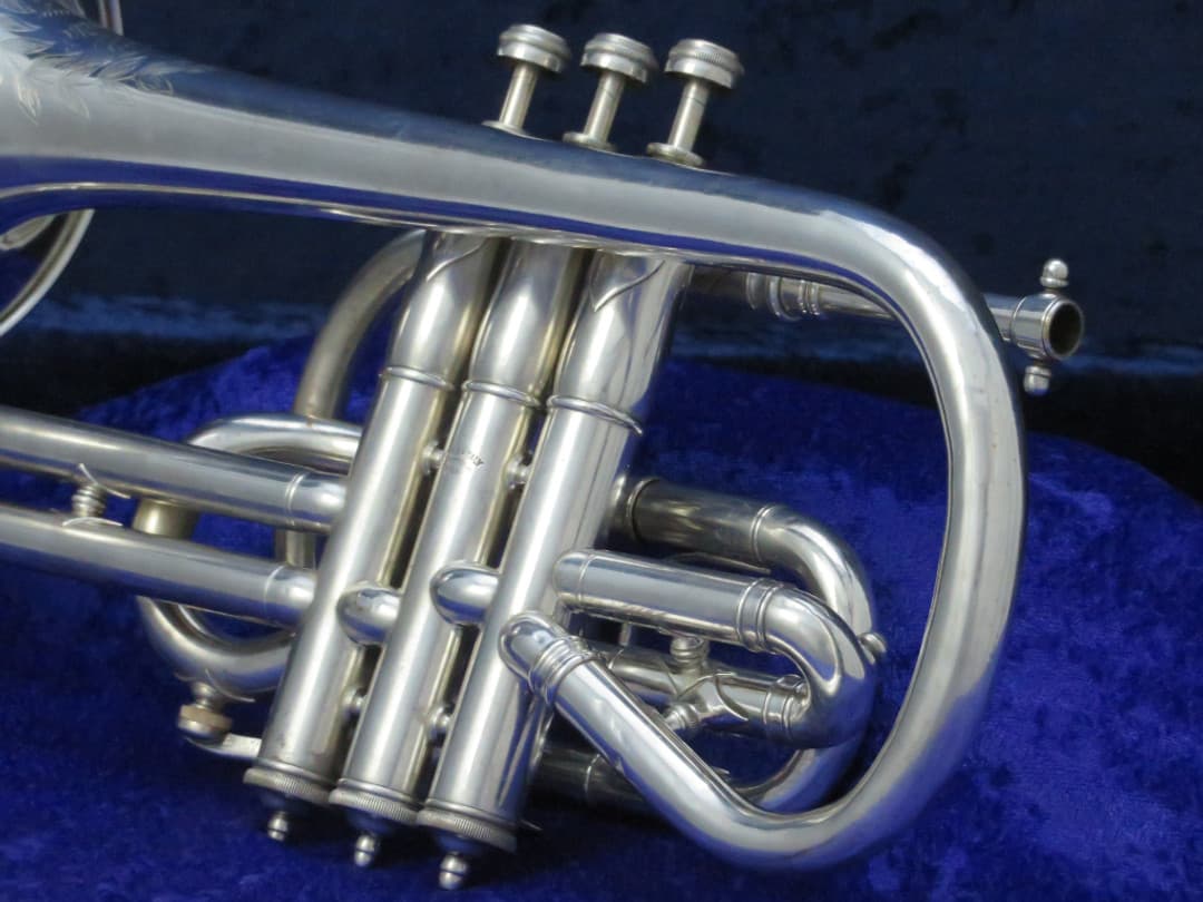 Lyon & Healy "Own-Make" Shepherd's Crook Silver Cornet Serial #2824