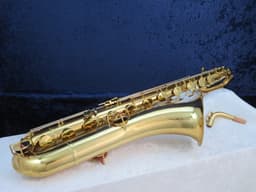 King Zephyr Baritone Saxophone with Art Deco 1936 Serial #188832 King Zephyr Baritone Saxophone with Art Deco 1936 Serial #188832