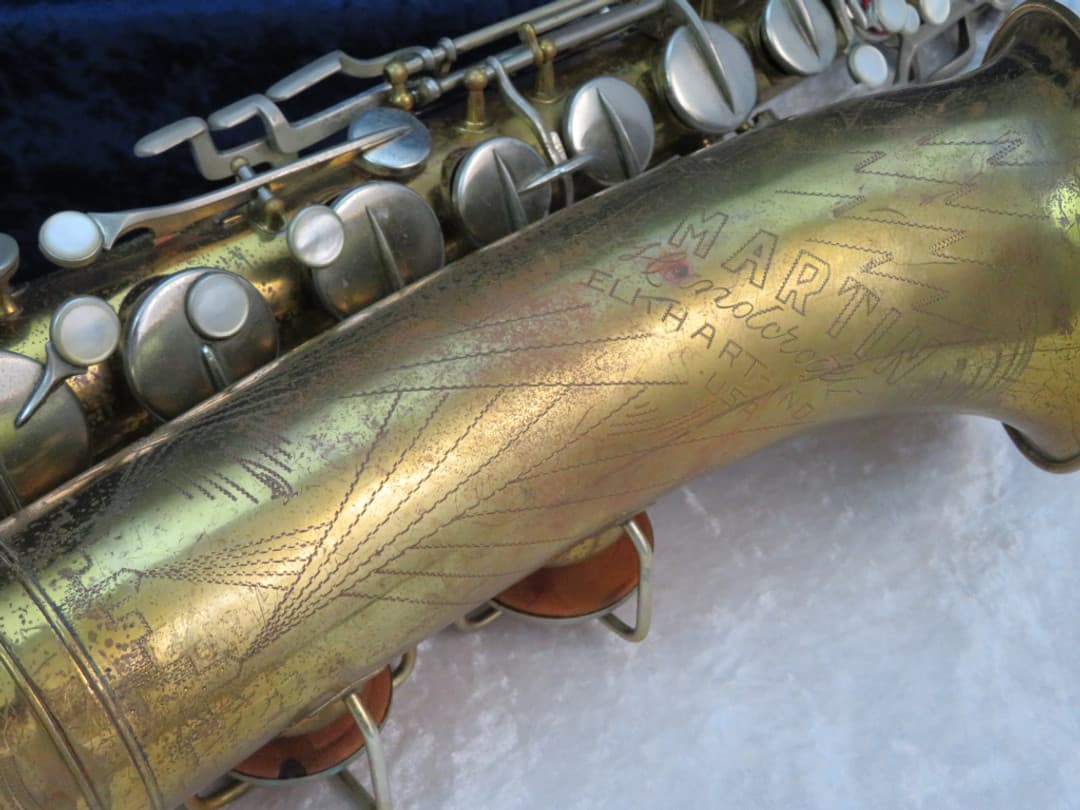 Martin Handcraft Committee Tenor Saxophone with Art Deco Skyline 1936 Serial #116611