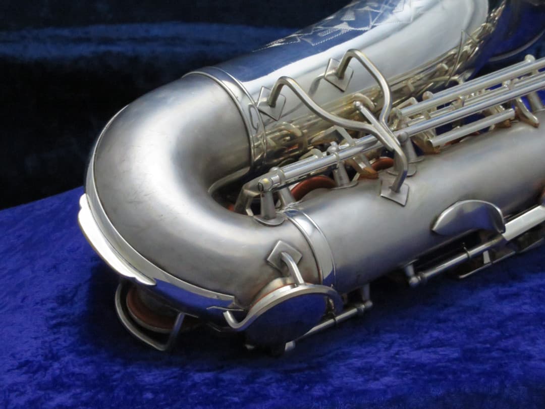 King Zephyr Silver Alto Saxophone with Art Deco 1930's Serial #196028