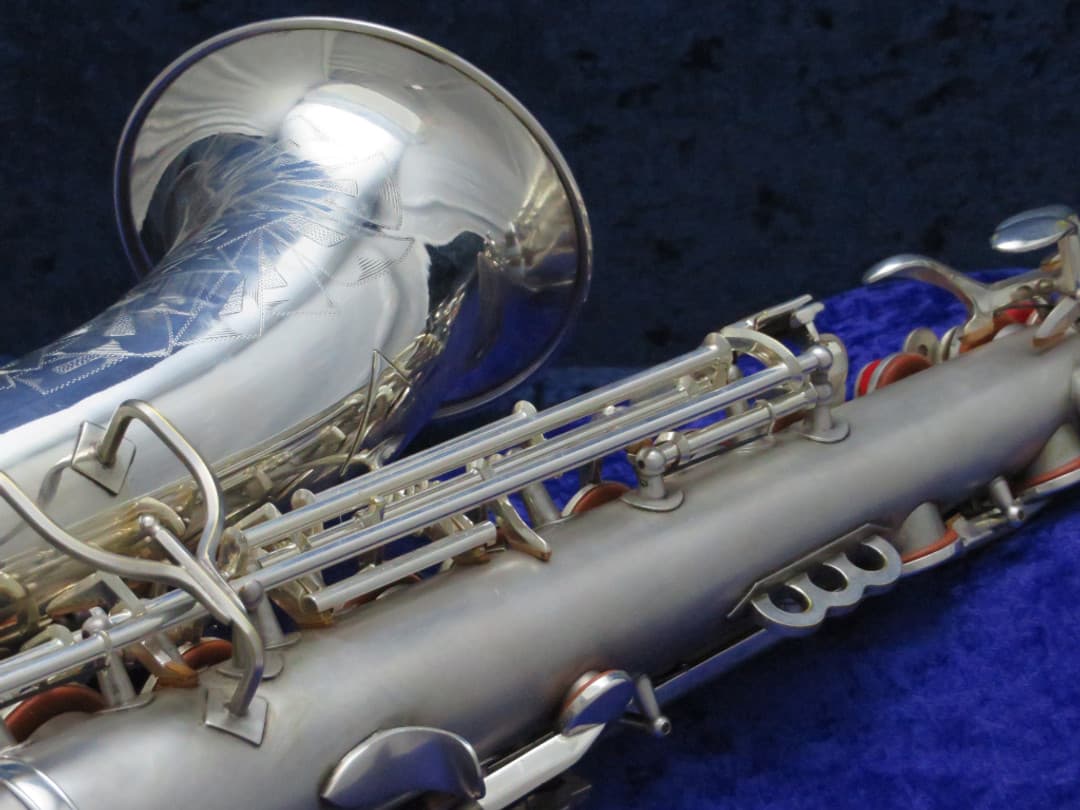 King Zephyr Silver Alto Saxophone with Art Deco 1930's Serial #196028