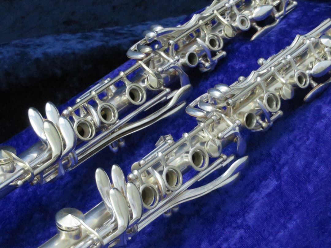 Pair of Selmer Depose Metal Bb & A Soprano Clarinets Serial #3357 & #3321 Pair of Selmer Depose Metal Bb & A Soprano Clarinets Serial #3357 & #3321
