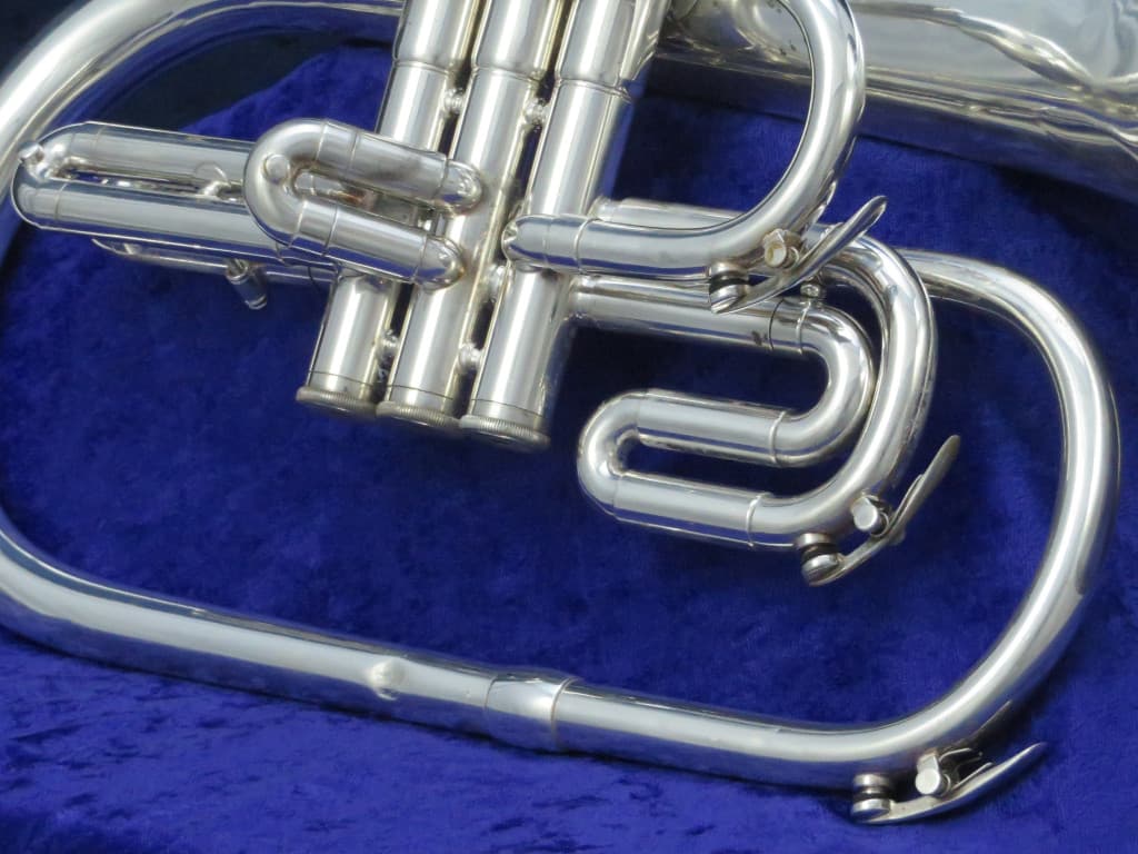 Kanstul Custom Class Silver Marching F Mellophone Serial #2258