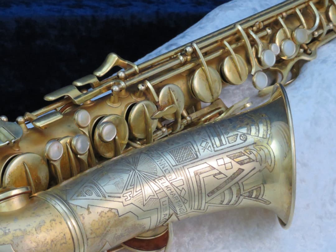 C.G. Conn Gold Plated Alto Saxophone with Art Deco 1931 Serial #M247220 C.G. Conn Gold Plated Alto Saxophone with Art Deco 1931 Serial #M247220