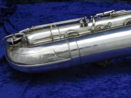 Buescher The Buescher True Tone Silver Bass Saxophone Serial #37187 Buescher The Buescher True Tone Silver Bass Saxophone Serial #37187