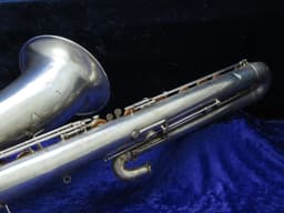Buescher The Buescher True Tone Silver Bass Saxophone Serial #37187 Buescher The Buescher True Tone Silver Bass Saxophone Serial #37187