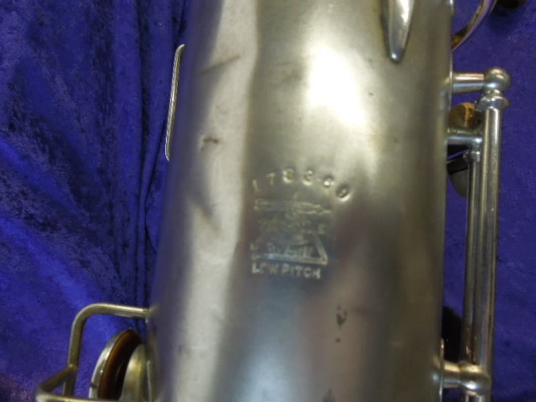 Buescher The Buescher True-Tone Silver Bass Saxophone Serial #178369