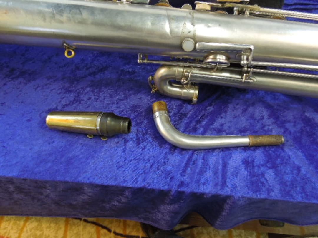 Buescher The Buescher True-Tone Silver Bass Saxophone Serial #178369