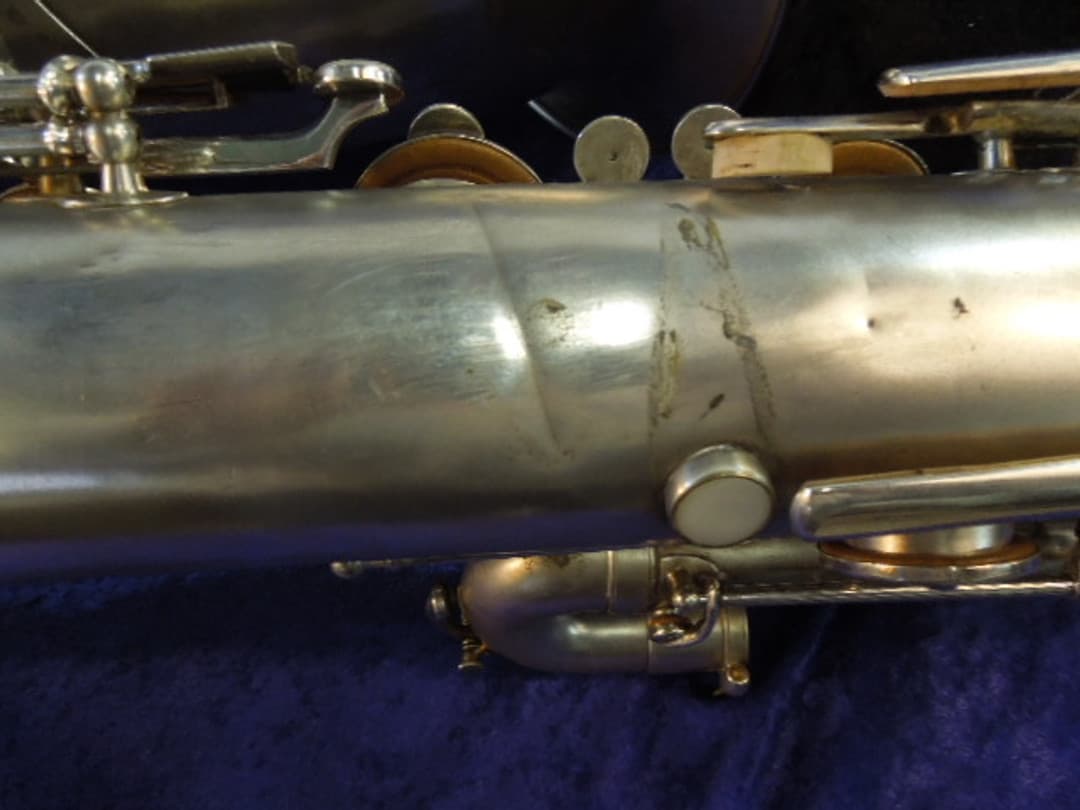 Buescher The Buescher True-Tone Silver Bass Saxophone Serial #178369