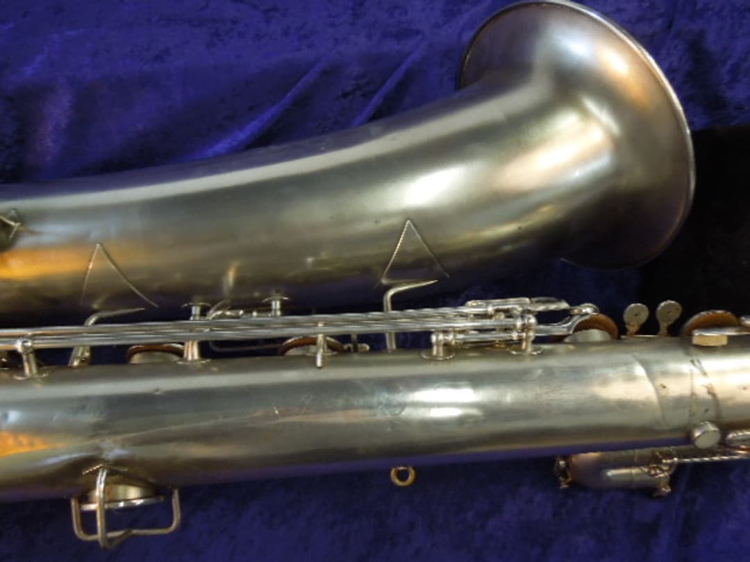 Buescher The Buescher True-Tone Silver Bass Saxophone Serial #178369