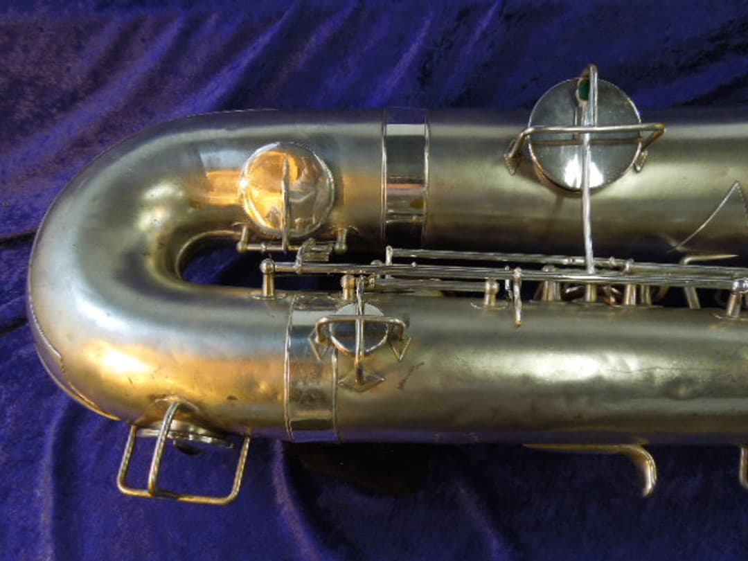 Buescher The Buescher True-Tone Silver Bass Saxophone Serial #178369