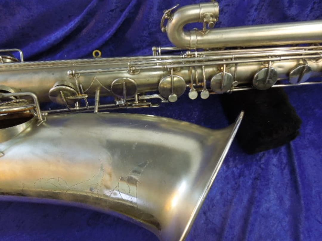 Buescher The Buescher True-Tone Silver Bass Saxophone Serial #178369