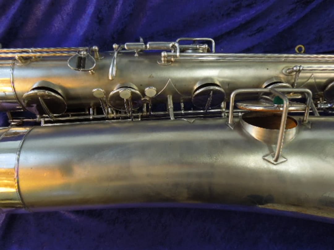 Buescher The Buescher True-Tone Silver Bass Saxophone Serial #178369