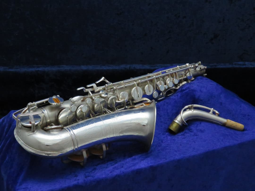 Buescher "Big B" Aristocrat True-Tone Silver Alto Saxophone 1940 Serial #292946