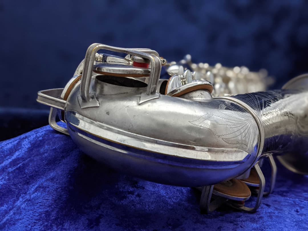 Buescher "Big B" Aristocrat True-Tone Silver Alto Saxophone 1940 Serial #292946