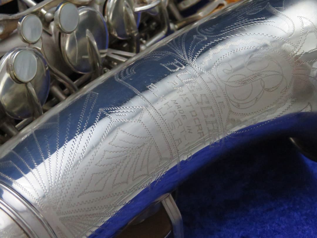 Buescher "Big B" Aristocrat True-Tone Silver Alto Saxophone 1940 Serial #292946