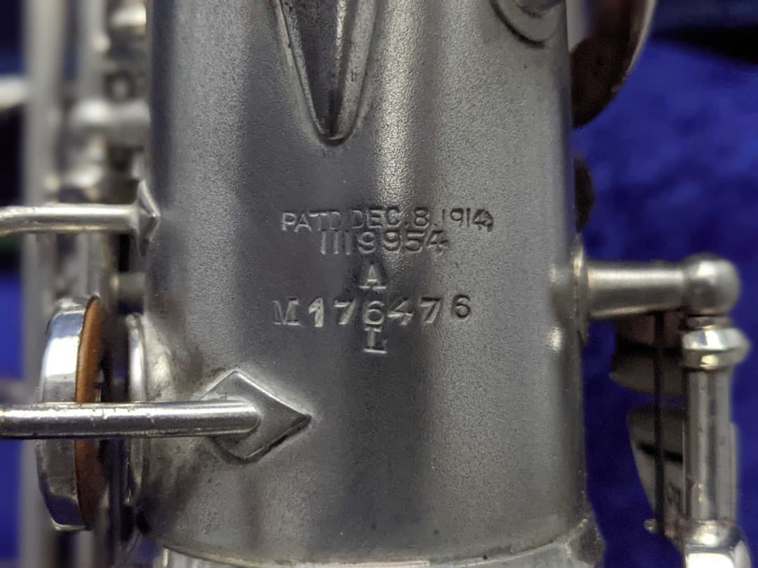 C.G. Conn New Wonder II "Chu Berry" Silver Alto Saxophone 1926 Serial #M176476