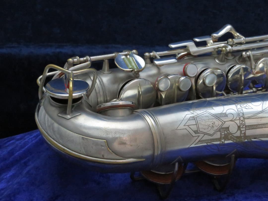 C.G. Conn Silver Alto Saxophone with Naked Lady 1935 Serial #M269360A