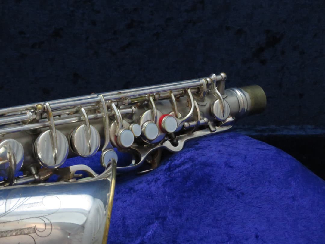 C.G. Conn Silver Alto Saxophone with Naked Lady 1935 Serial #M269360A