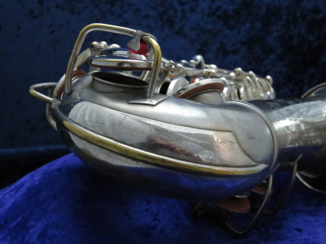 C.G. Conn Silver Alto Saxophone with Naked Lady 1935 Serial #M269360A