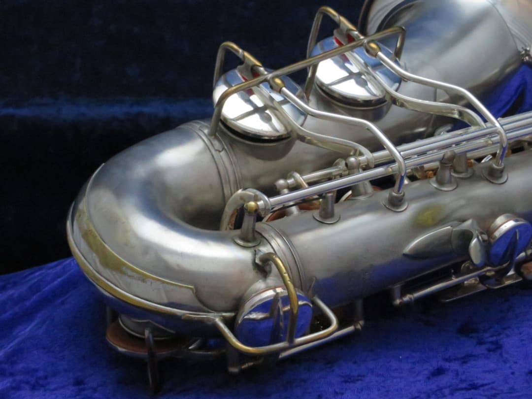 C.G. Conn Silver Alto Saxophone with Naked Lady 1935 Serial #M269360A