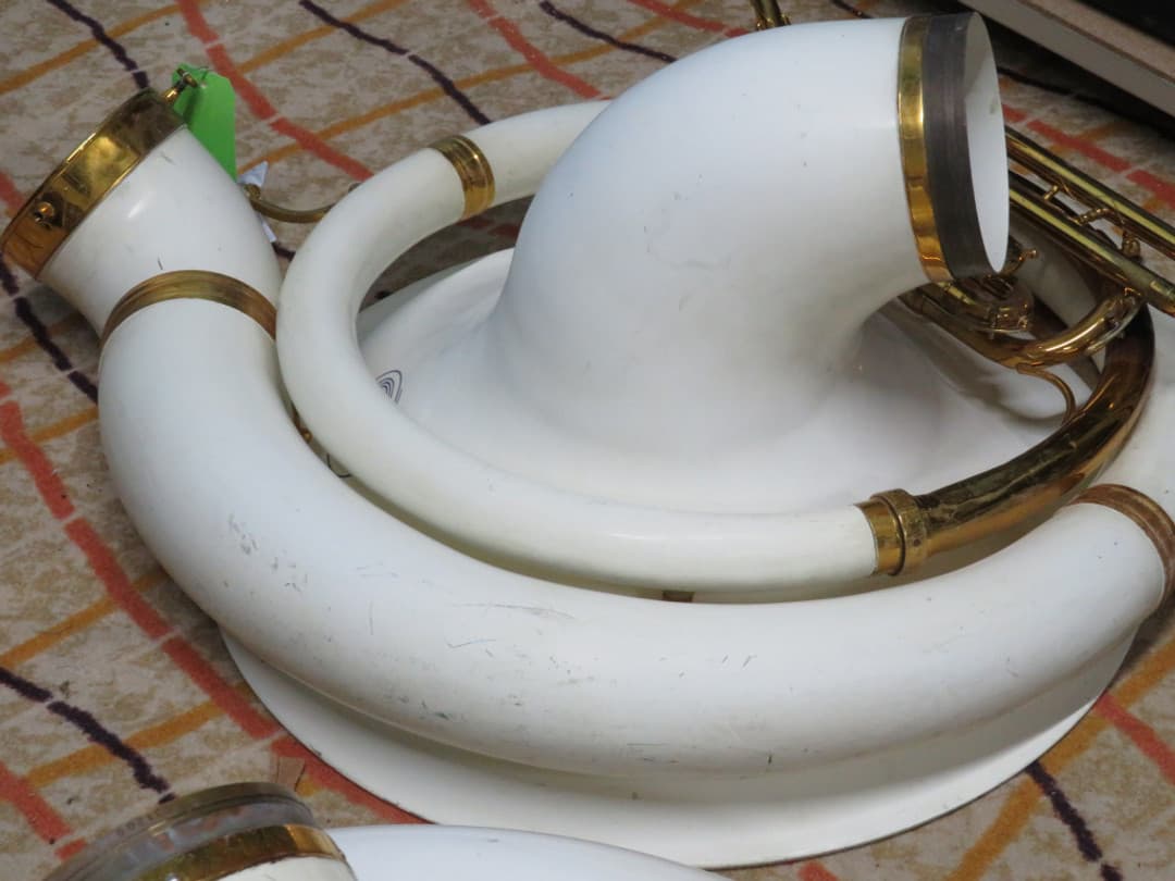 Three Fiberglass Sousaphone Lot: Conn, Holton, King Three Fiberglass Sousaphone Lot: Conn, Holton, King