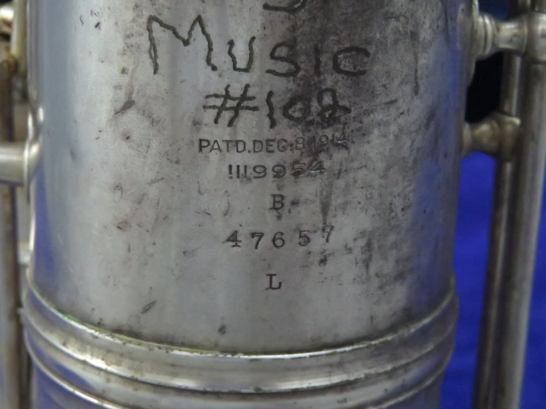 C.G. Conn New Wonder I Silver Baritone Saxophone 1918 Serial #47657