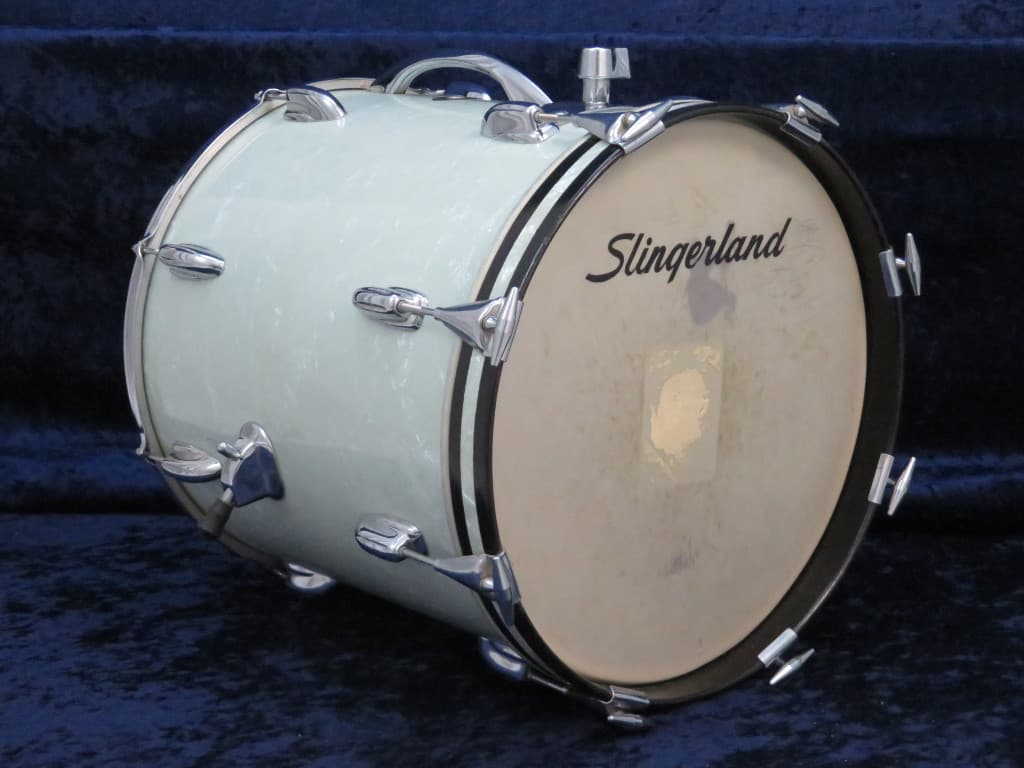 Slingerland 16 x 16 Marine Pearl Wood Kick Drum Serial #163918