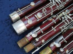 Pair of Wood Bassoons Schreiber Serial #4049 and Schreiber Serial #5571 Pair of Wood Bassoons Schreiber Serial #4049 and Schreiber Serial #5571