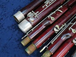 Pair of Wood Bassoons Schreiber Serial #4049 and Schreiber Serial #5571 Pair of Wood Bassoons Schreiber Serial #4049 and Schreiber Serial #5571