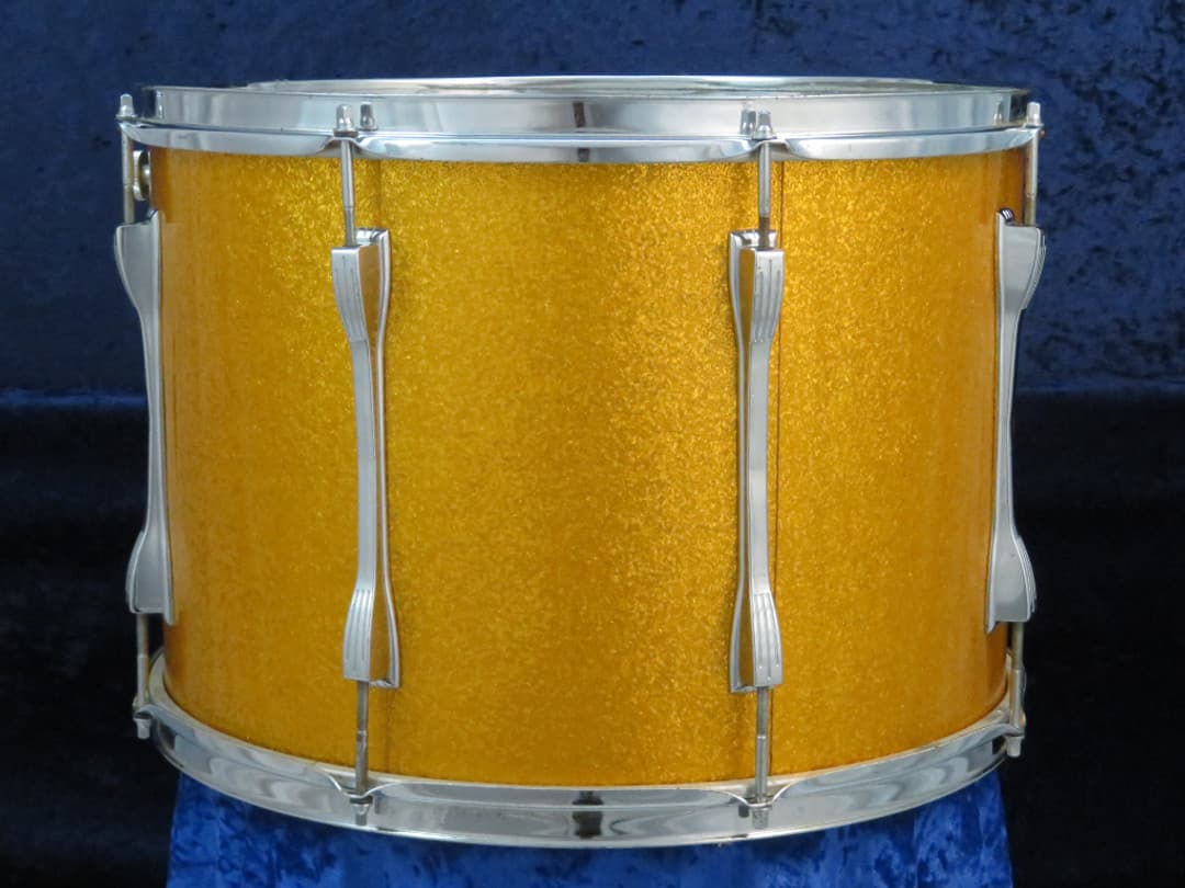 Ludwig No. 1167 12 x 17 Sparkling Gold Pearl Wood Tenor Drum Serial #isi11124