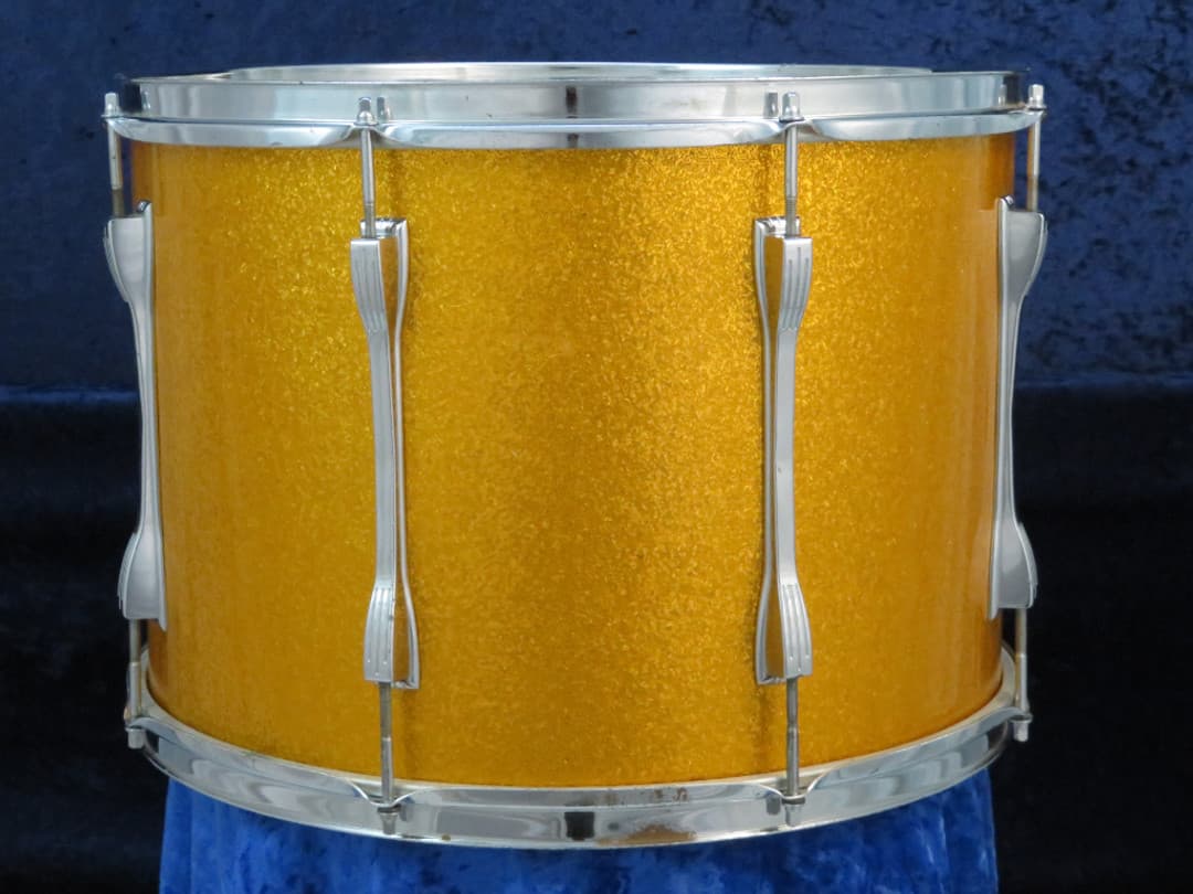 Ludwig No. 1167 12 x 17 Sparkling Gold Pearl Wood Tenor Drum Serial #isi11124