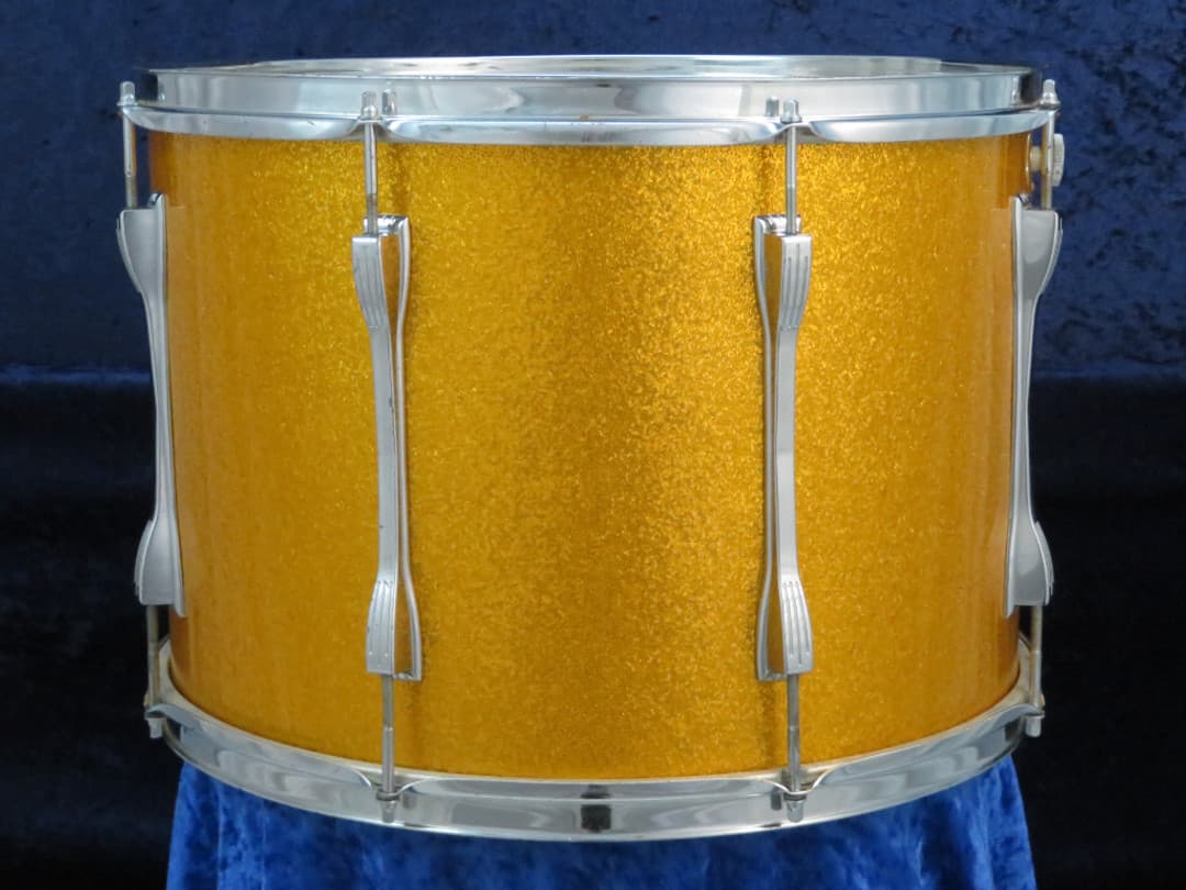 Ludwig No. 1167 12 x 17 Sparkling Gold Pearl Wood Tenor Drum Serial #isi11124