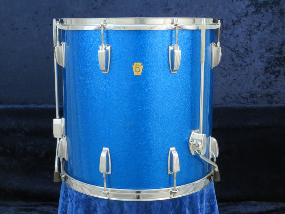 Ludwig 16 x 16 Sparkling Blue Pearl Wood Floor Tom Serial #384428 Ludwig 16 x 16 Sparkling Blue Pearl Wood Floor Tom Serial #384428