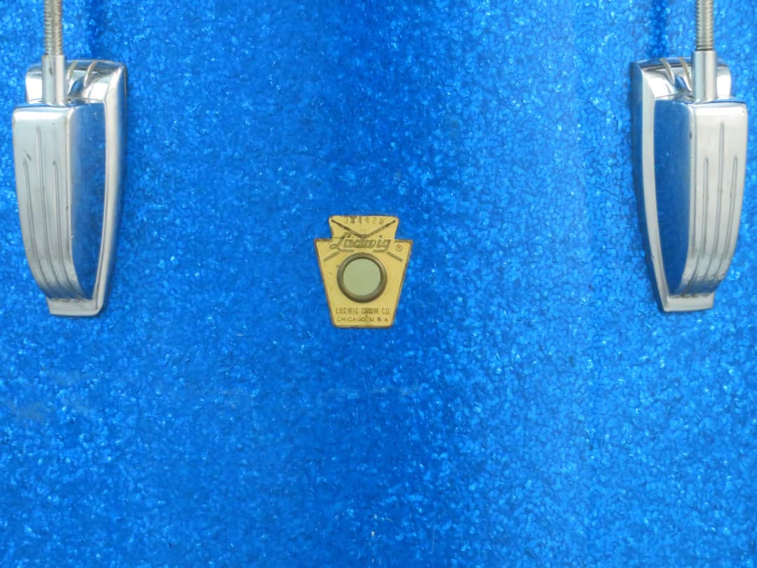 Ludwig 16 x 16 Sparkling Blue Pearl Wood Floor Tom Serial #384428