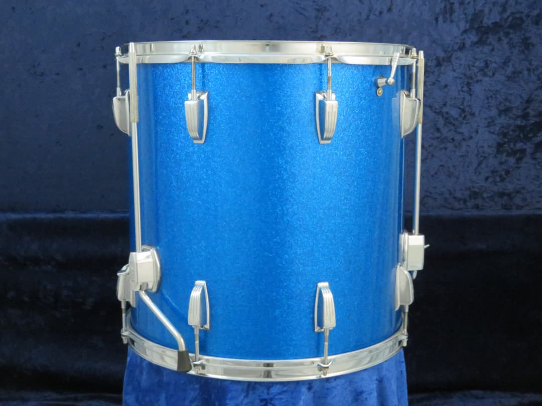 Ludwig 16 x 16 Sparkling Blue Pearl Wood Floor Tom Serial #384428