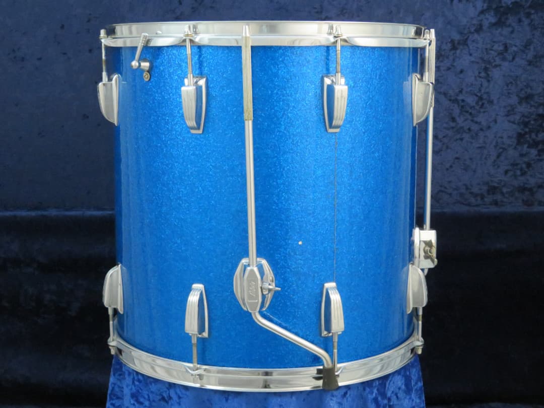 Ludwig 16 x 16 Sparkling Blue Pearl Wood Floor Tom Serial #384428