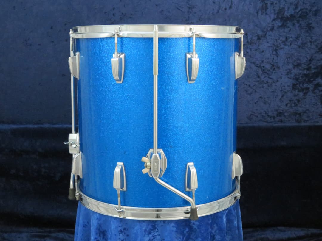 Ludwig 16 x 16 Sparkling Blue Pearl Wood Floor Tom Serial #384428