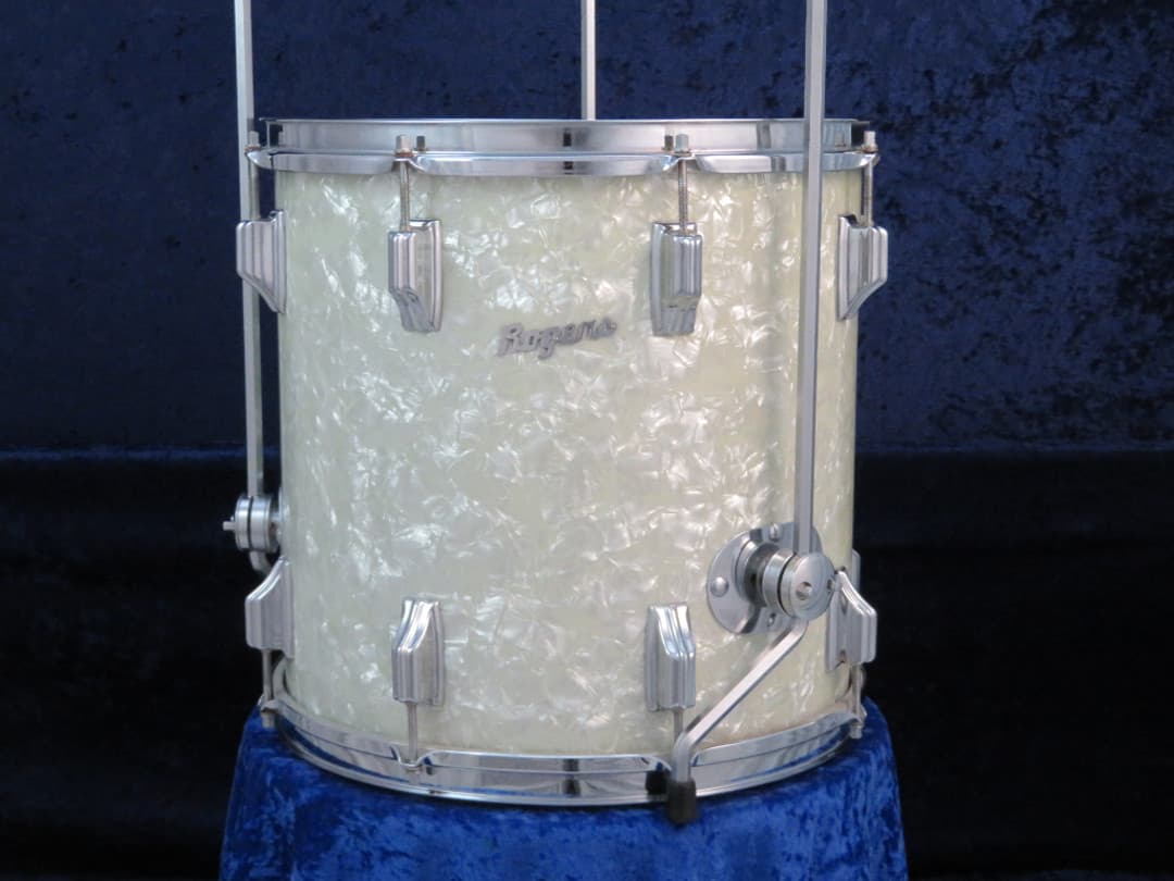 Rogers Holiday Model 14 x 14 White Marine Pearl Wood Floor Tom Serial #72507 Rogers Holiday Model 14 x 14 White Marine Pearl Wood Floor Tom Serial #72507