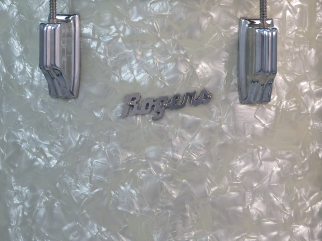 Rogers Holiday Model 14 x 14 White Marine Pearl Wood Floor Tom Serial #72507