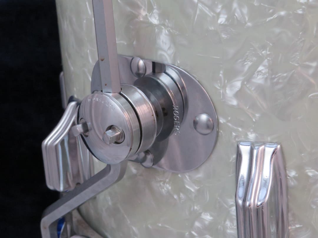 Rogers Holiday Model 14 x 14 White Marine Pearl Wood Floor Tom Serial #72507