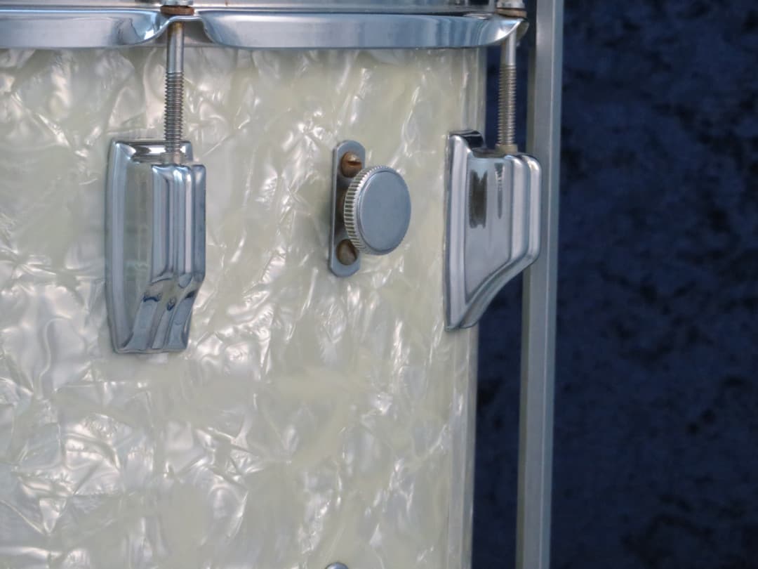 Rogers Holiday Model 14 x 14 White Marine Pearl Wood Floor Tom Serial #72507