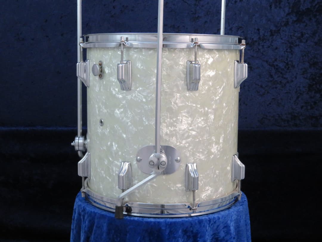 Rogers Holiday Model 14 x 14 White Marine Pearl Wood Floor Tom Serial #72507