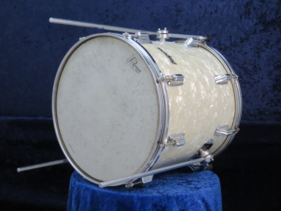 Rogers Holiday Model 14 x 14 White Marine Pearl Wood Floor Tom Serial #72507