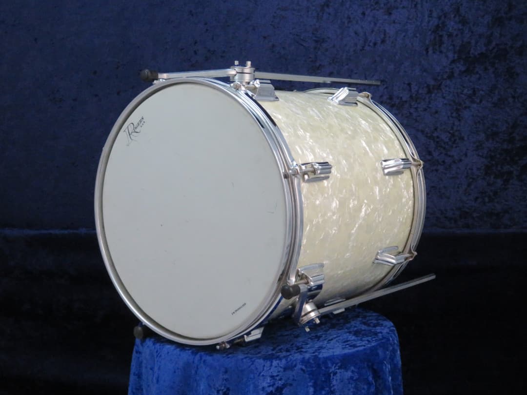 Rogers Holiday Model 14 x 14 White Marine Pearl Wood Floor Tom Serial #72507