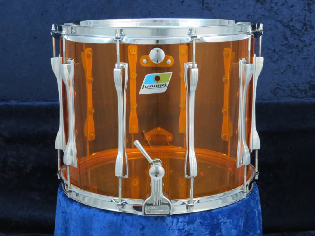Ludwig 12 x 15 Amber Vistalite Marching Snare Drum Serial #1744332 Ludwig 12 x 15 Amber Vistalite Marching Snare Drum Serial #1744332